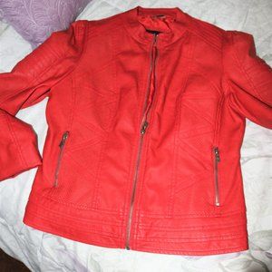 Faux Leather Moto Style Jacket